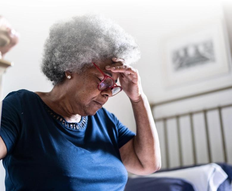 African American woman appearing stressed